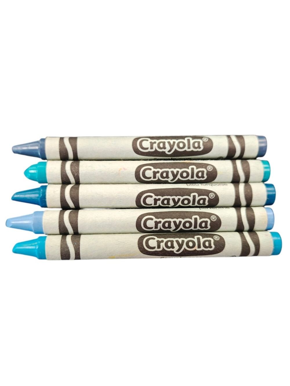 Crayola Teal Retired Crayon Lot of 5 Robin's Egg Turquoise Periwinkle Cadet